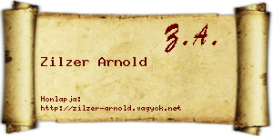 Zilzer Arnold névjegykártya
